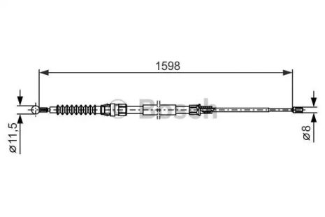 Трос ручного тормоза VW JETTA, BOSCH (1987482379)