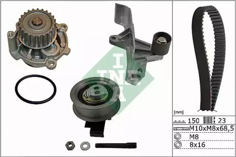 Помпа + комплект ремня ГРМ VW PASSAT, AUDI A4, INA (530054631)