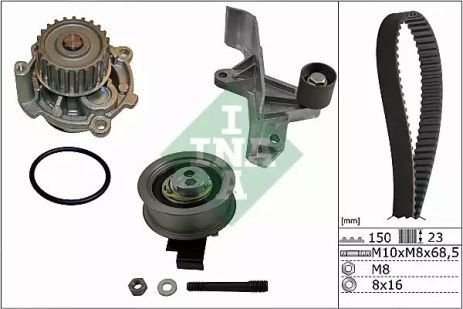 Помпа + комплект ременя ГРМ VW PASSAT, AUDI A4, INA (530054631)