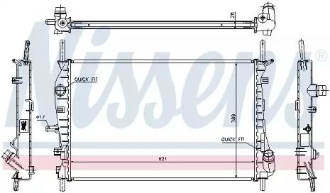 Радиатор охлаждения двигателя FORD MONDEO, NISSENS (62023A)
