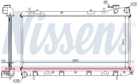 Радиатор охлаждения двигателя SUBARU IMPREZA, NISSENS (67704A)