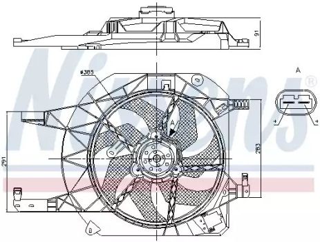 Вентилятор охлаждения двигателя NISSAN PRIMASTAR,OPEL VIVARO, NISSENS (85883)