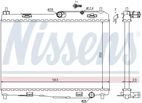 Радиатор охлаждения двигателя FORD B-MAX, NISSENS (69235)