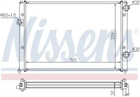 Радиатор охлаждения двигателя VW PASSAT, NISSENS (652511)