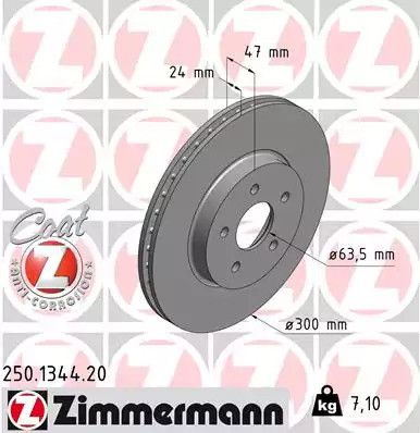 Brake Jaguar X-Type, Ford Mondeo, Zimmermann (250134420)