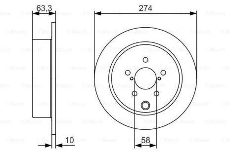 Диск тормозной SUBARU IMPREZA, BOSCH (0986479634)