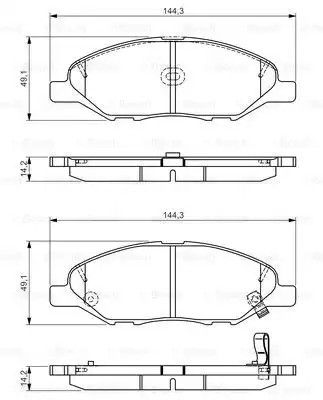 Комплект гальмівних колодок, дискове гальмо NISSAN CUBE, BOSCH (0986495133)