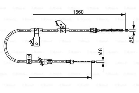 Трос ручного тормоза MITSUBISHI COLT, SMART FORFOUR, BOSCH (1987482626)
