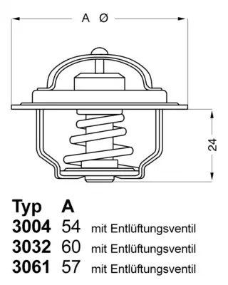 Термостат SKODA FAVORIT, WAHLER (303288)