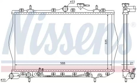 Радіатор охолодження двигуна HYUNDAI ACCENT, NISSENS (670011)