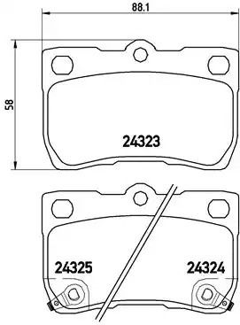 Набір гальмівних колодок, Toyota Mark, Lexus є, Brembo (P83073) Диск.