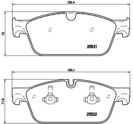 Набір гальмівних колодок, Mercedes-Benz GLS, Brembo (P50102) Диск гальмо