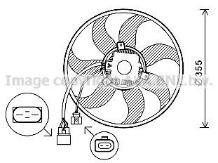 Вентилятор для охолодження двигуна SKODA SUPERB, SEAT ALTEA, AVA COOLING (VN7534)