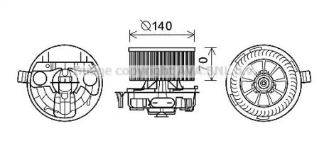 Вентилятор салону RENAULT MEGANE, AVA COOLING (RT8574)