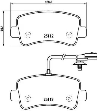 Набір гальмівних майданчиків, Nissan NV400, Opel Movano, Brembo (P68063)