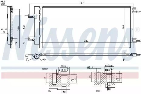 Радіатор, конденсор кондиціонера VAUXHALL ASTRA, OPEL ASTRA, NISSENS (940734)