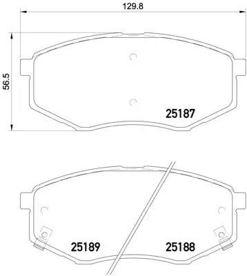 Набір гальмівних майданчиків, дисковий гальмо Kia Soul, Hyundai IX20, Brembo (P30055)