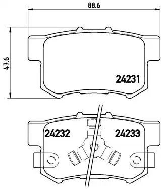 Набір гальмівних колодок, Honda Stepwgn, Brembo (P28051) Диск.