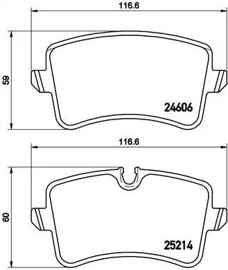 Набір гальмівних колодок, дискове гальмо Audi A6, Brembo (P85118)