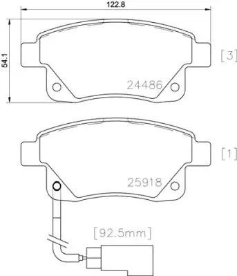 Набір гальмівних прокладок, диск Brake Ford Australia, Brembo (P24066)