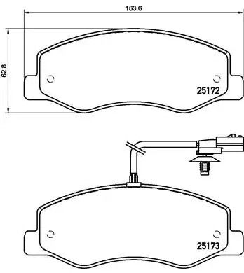 Набір гальмівних майданчиків, Nissan NV400, Opel Movano, Brembo (P68061)