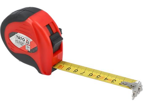 Рулетка с магнитным наконечником и нейлоновым покрытием: L=5 м x 19 мм [12/120], Yato YT-7127