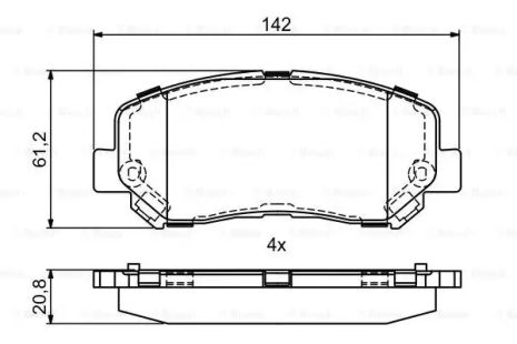 Комплект гальмівних колодок, дискове гальмо JEEP CHEROKEE, BOSCH (0986495405)