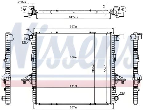 Радиатор двигателя для VW AMAROK, NISSENS (65298) Радиатор двигателя для VW AMAROK, NISSENS (65298)