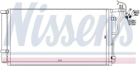 Конденсор радиатор кондиционера для KIA OPTIMA, HYUNDAI GRANDEUR, NISSENS (940347)