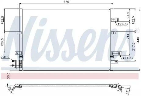 Радиатор, конденсор кондиционера FORD MONDEO, NISSENS (94777)