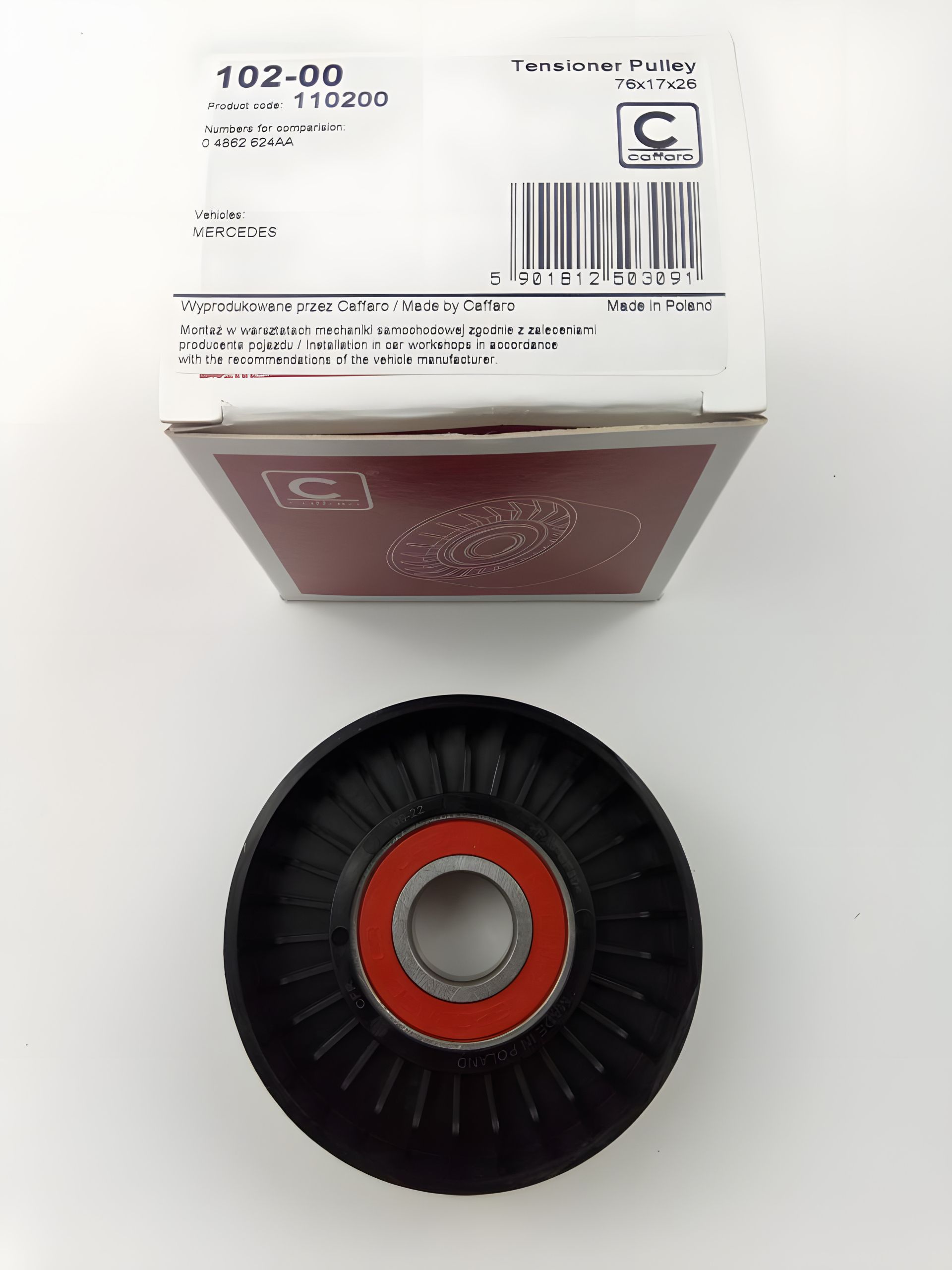 Натяжний ролик ременя генератора для MERCEDES, CAFFARO (102-00) (A2722000270) Натяжний ролик ременя генератора для MERCEDES, CAFFARO (102-00) (A2722000270)