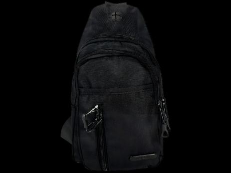 Сумка-слинг с выходом для наушников и четырьмя отделениями, черная Сумка-слинг с выходом для наушников и четырьмя отделениями, черная