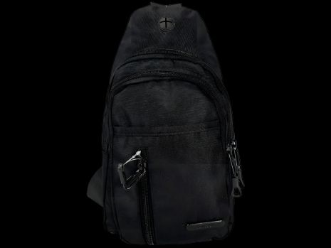 Чорна слінг-сумка з чотирма відділеннями і виходом для навушників Чорна слінг-сумка з чотирма відділеннями і виходом для навушників