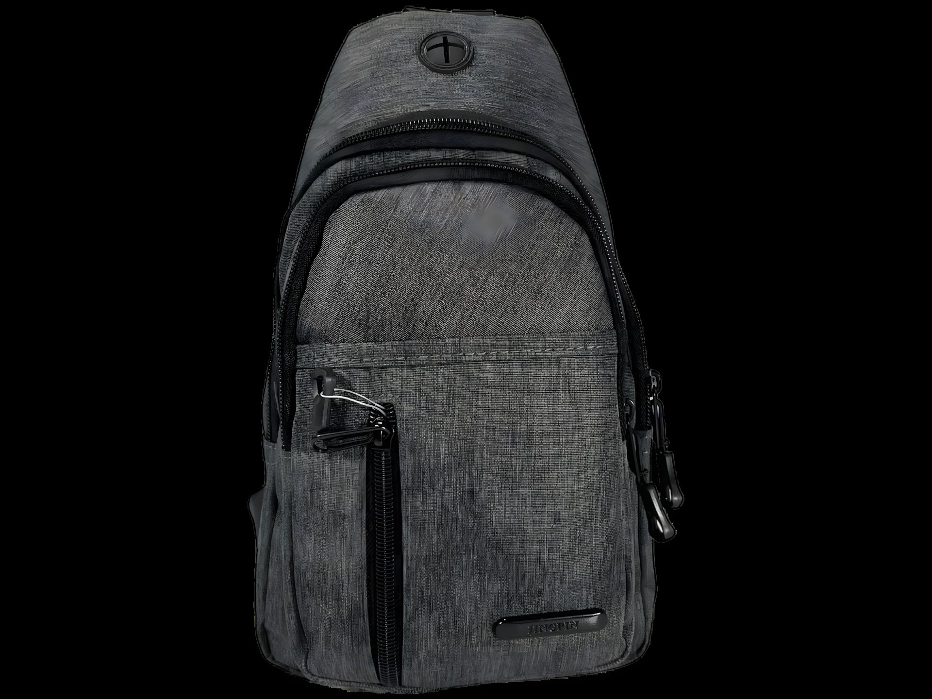 Сумка-слінг функціональна на чотири відділення сірого кольору Сумка-слінг функціональна на чотири відділення сірого кольору