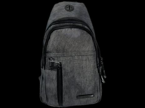 Сумка-слінг функціональна на чотири відділення сірого кольору Сумка-слінг функціональна на чотири відділення сірого кольору