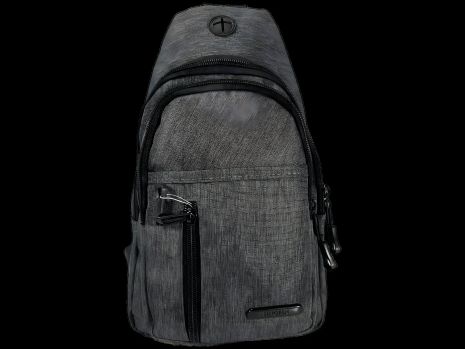 Сумка-слінг функціональна на чотири відділення сірого кольору