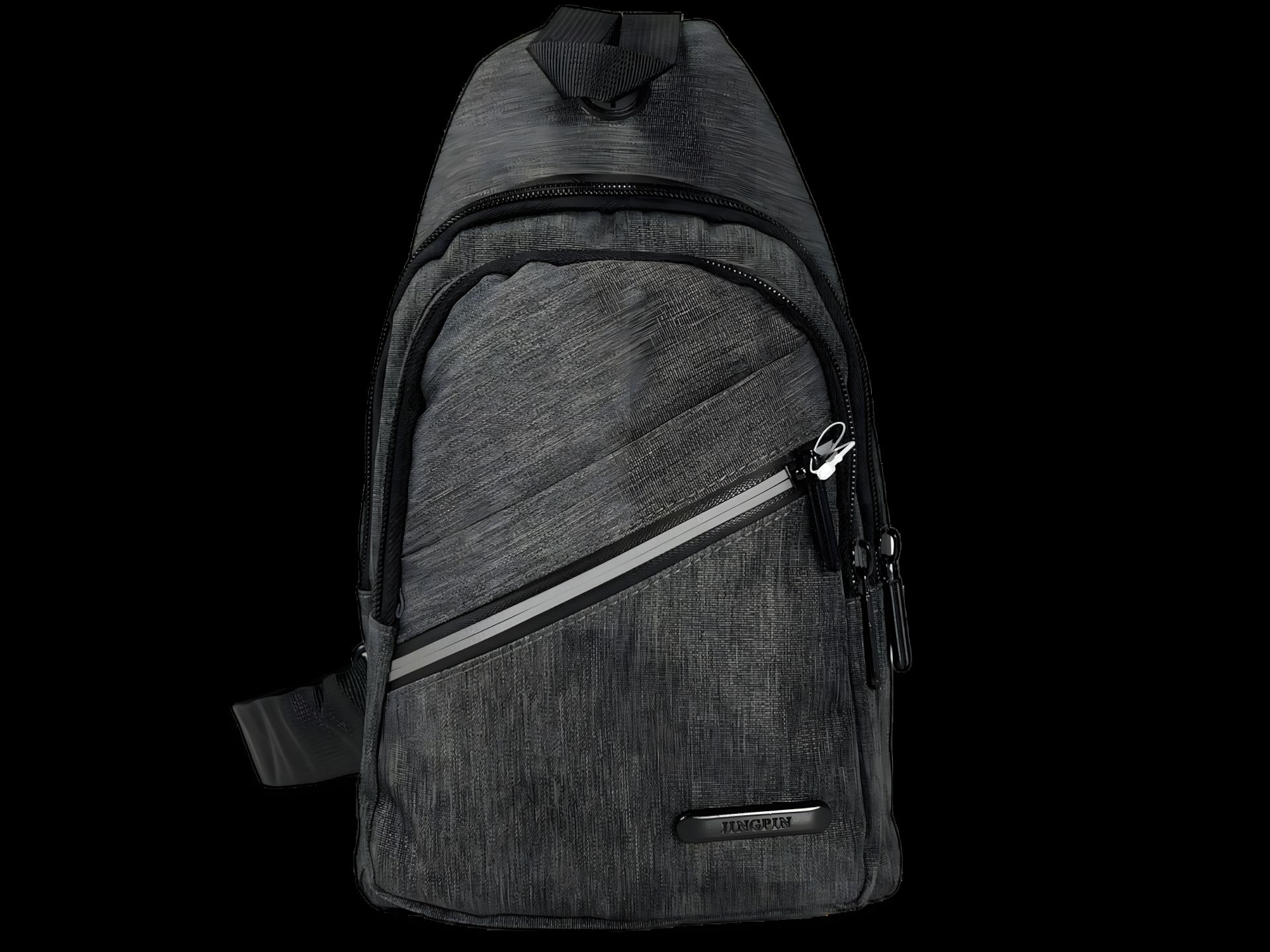 Серая мужская сумка-слинг на четыре отделения Серая мужская сумка-слинг на четыре отделения