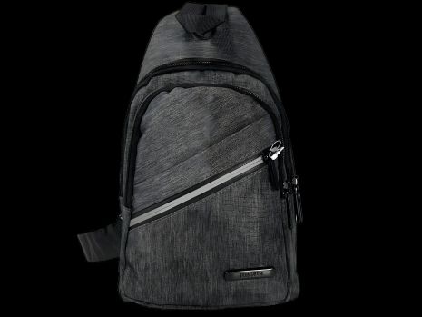 Сумка-слінг чоловіча сірого кольору на чотири відділення