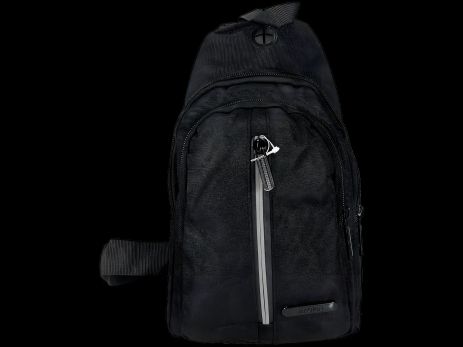 Чорна функціональна сумка-слінг на три відділення Чорна функціональна сумка-слінг на три відділення