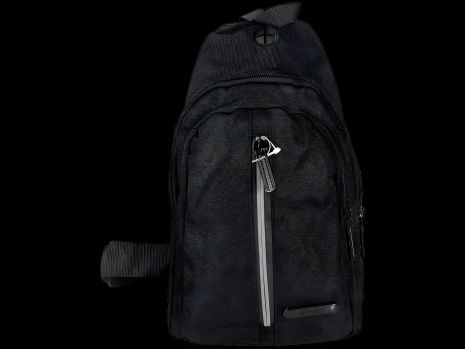 Многофункциональная черная сумка-слинг на три отделения