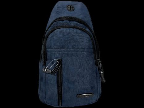 Компактна синя сумка через плече на чотири відділення