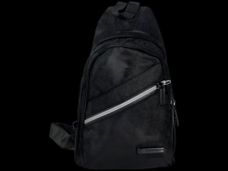 Чорна чоловіча сумка-слінг на чотири відділення