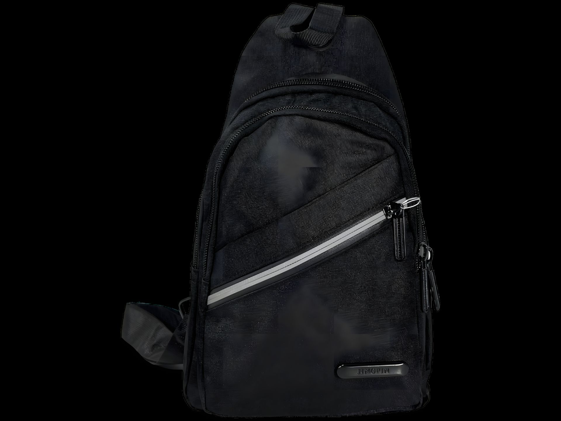 Мужской слинг на четыре отделения черного цвета Мужской слинг на четыре отделения черного цвета