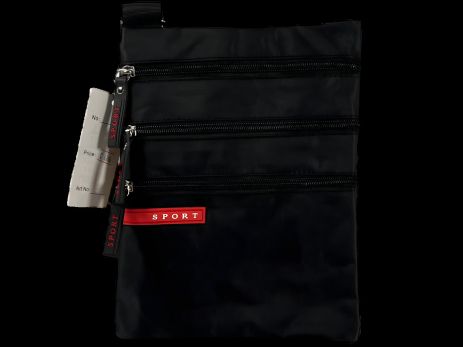 Функциональная сумка через плечо на три отделения, 0,5 литра, с регулируемым ремнем, черная