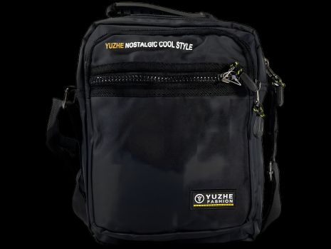 Текстильная сумка через плечо, 5 л, 4 отделения, черная