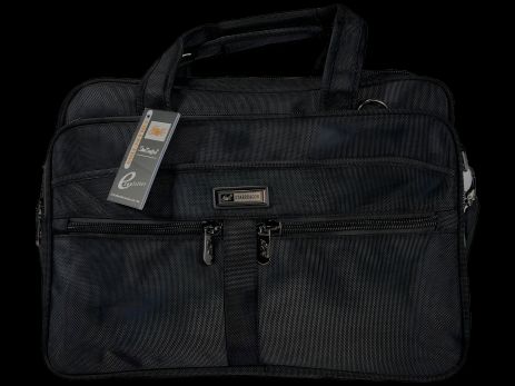 Черная универсальная сумка для ноутбука с шестью отделениями