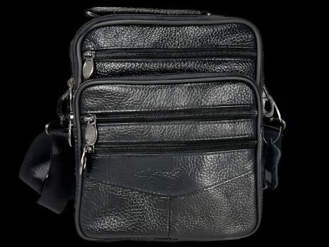 Кожаная сумка через плечо, черная