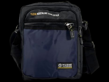 Міцна й функціональна синя сумка через плече на чотири відділення