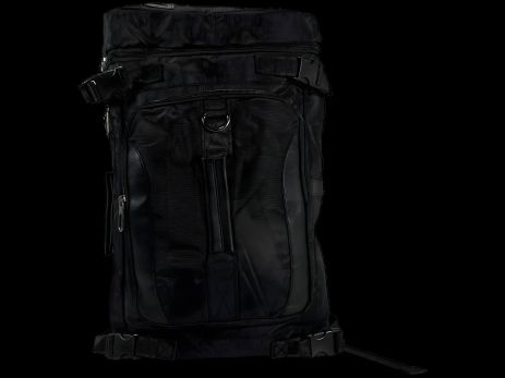 Сумка-рюкзак міська, 30 л, чорна, 4 відділень, бокові кишені