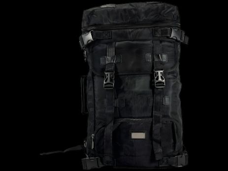 Черная городская сумка-рюкзак, 25 л, 5 отделов, фронтальные карманы, водоотталкивающая ткань